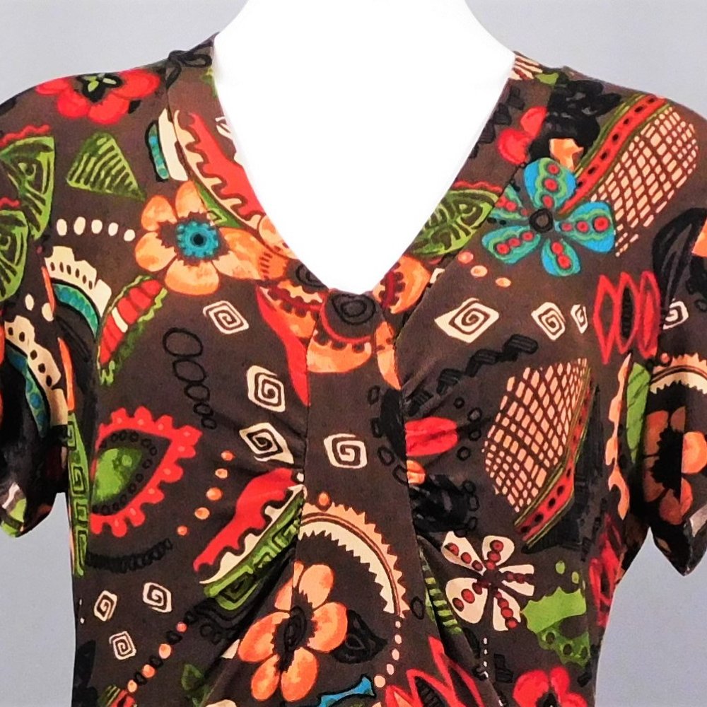 Choices Women Shirt Brown‎ Multicolor M - Picture 2 of 4